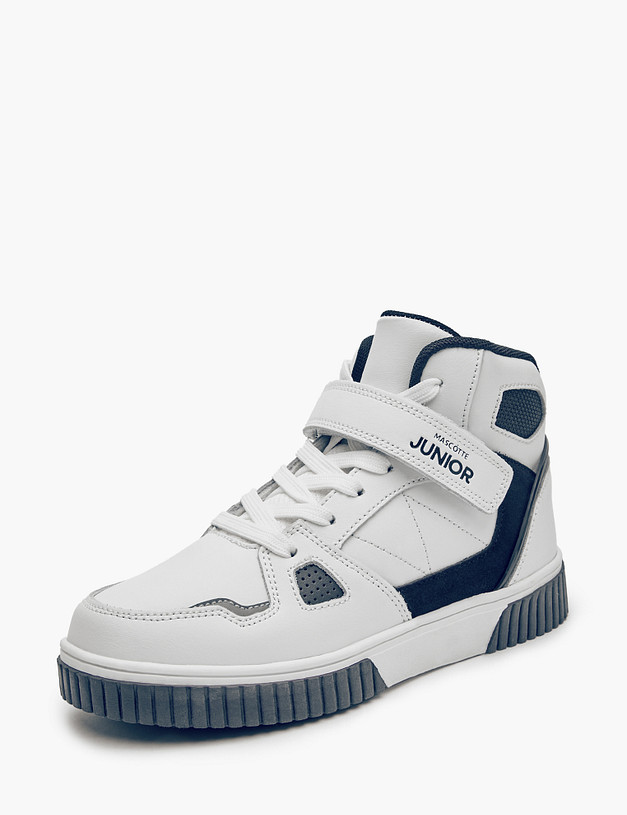 Белые высокие кроссовки для мальчиков MASCOTTE 189-324921-0601 | ракурс 4