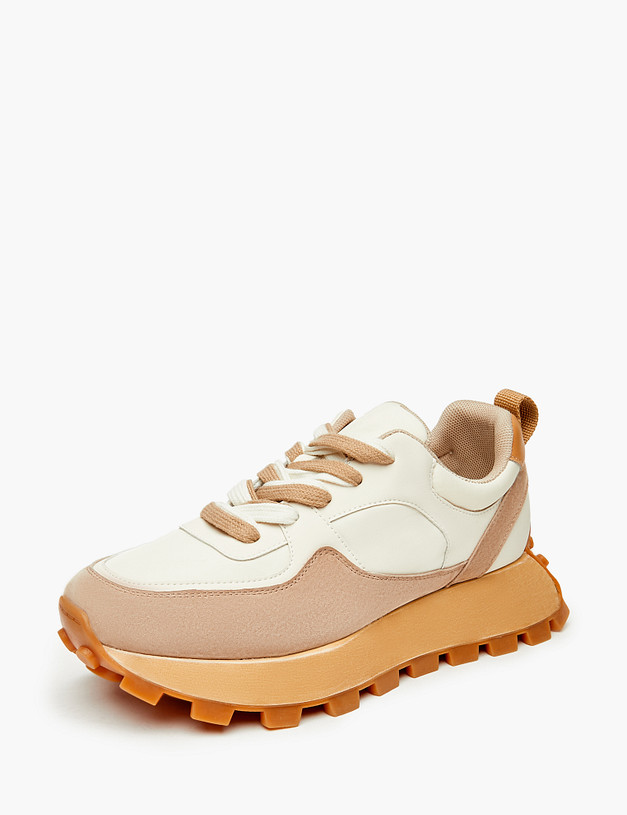 Бежевые женские кроссовки MASCOTTE 234-324221-0608 | ракурс 2