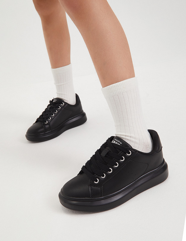 Черные детские кеды MASCOTTE 64-411921-0602 | ракурс 1