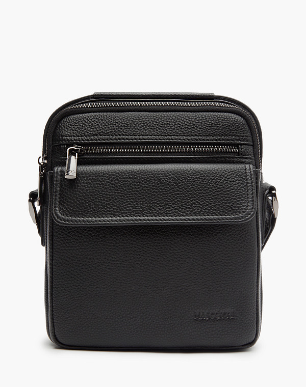 602-3120-102 Сумка мужская нат.кожа-и.кожа/текстиль черн, S, Mascotte