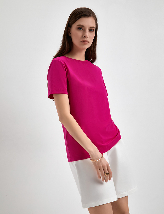 Женская футболка цвета фуксии MASCOTTE 790-3114-2684 | ракурс 4