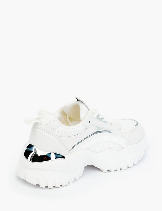 Белые женские кроссовки с акцентной пяткой MASCOTTE 189-210122-0201 | ракурс 3