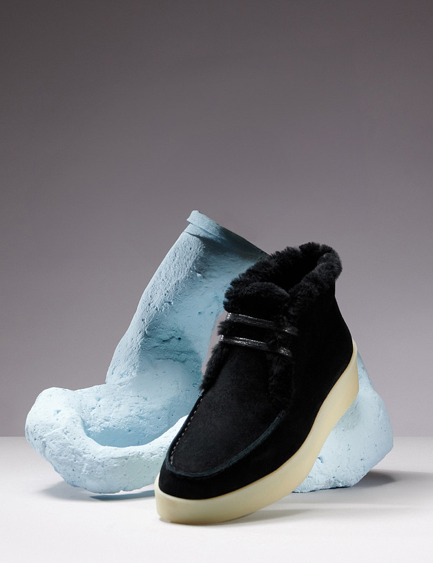 Черные женские дезерты на меху MASCOTTE 22-3180238-3605M | ракурс 1