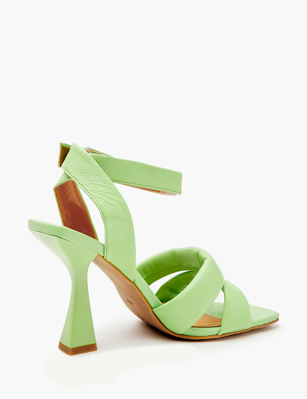 Зеленые кожаные женские босоножки MASCOTTE 233-415211-7519M | ракурс 5