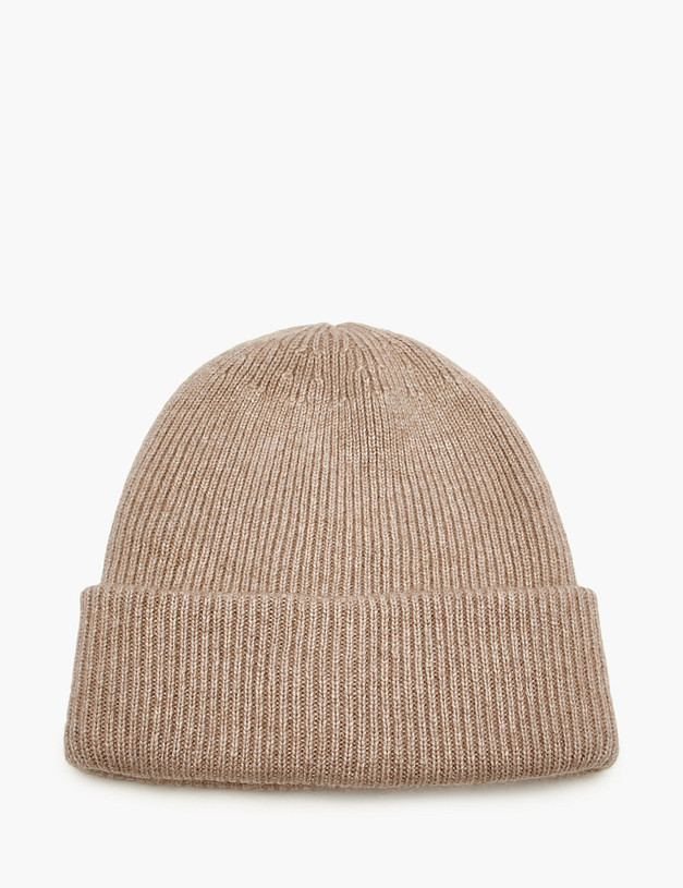 Бежевая женская шапка-бини MASCOTTE 998-5209-7508 | ракурс 2
