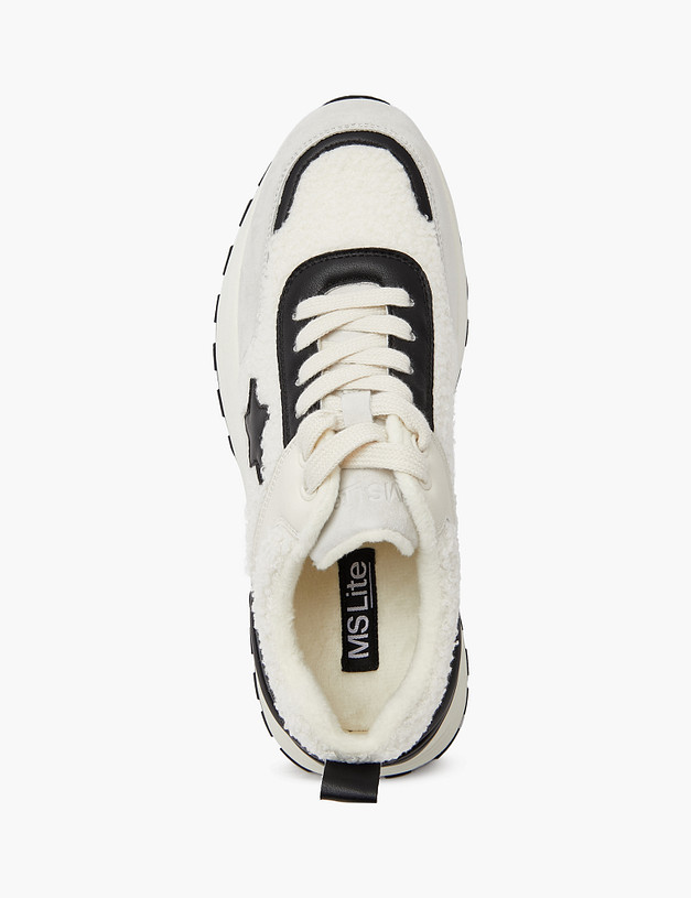 Белые женские кроссовки с черными вставками MASCOTTE 234-324021-0401 | ракурс 5 Белые женские кроссовки с черными вставками MASCOTTE 234-324021-0401 | ракурс 5