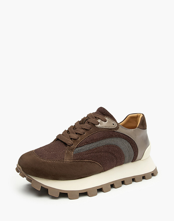 15-520216-4680M Полуботинки для активного отдыха женские текстиль-велюр/нат.кожа корич, Mascotte