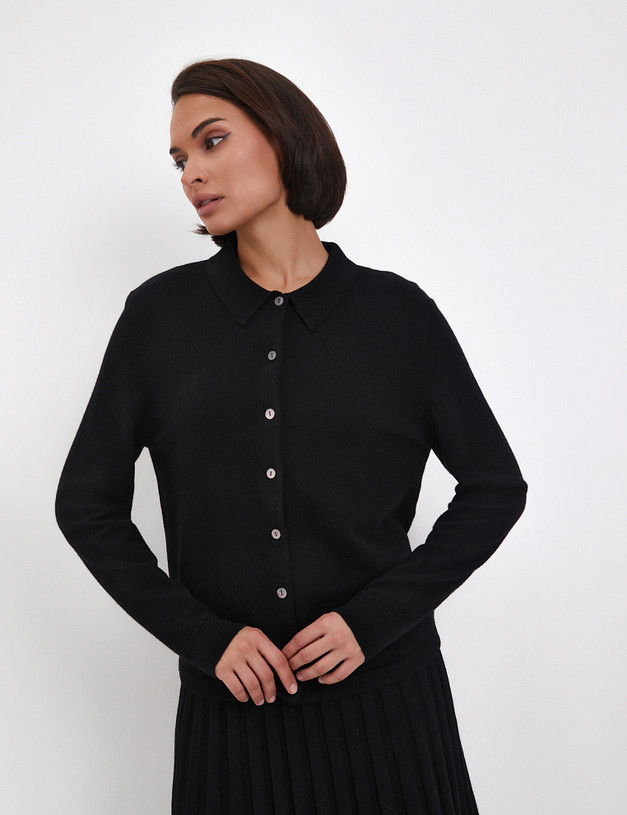 Черный женский кардиган из шерсти MASCOTTE 852-4224-502 | ракурс 1