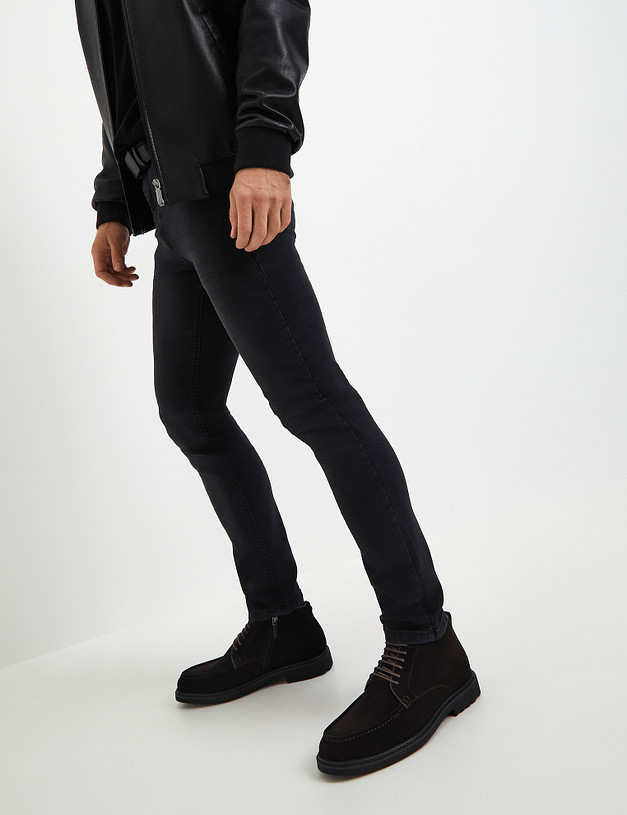 Коричневые мужские зимние ботинки из велюра MASCOTTE 128-324036-0209 | ракурс 1