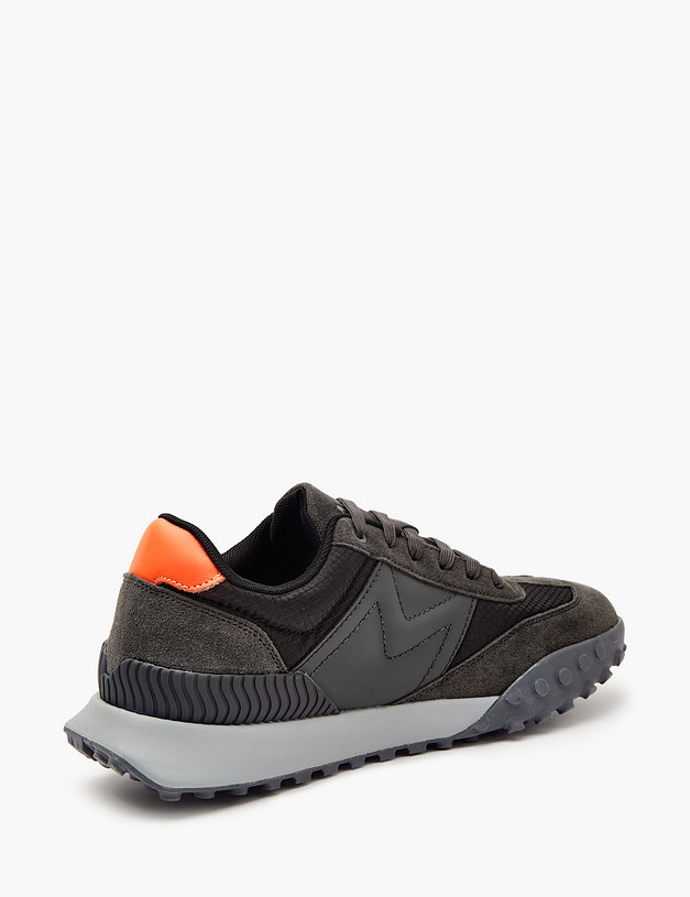 Серые мужские кроссовки из велюра MASCOTTE 189-321621-0210 | ракурс 3