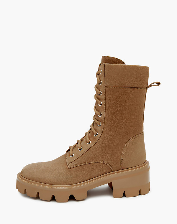 172-3200723-3671M Ботинки женские велюр/ворсин-нат.кожа беж, Mascotte