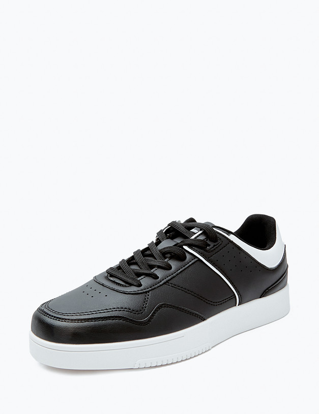 Черные мужские кеды из экокожи MASCOTTE 18-410522-0602 | ракурс 2