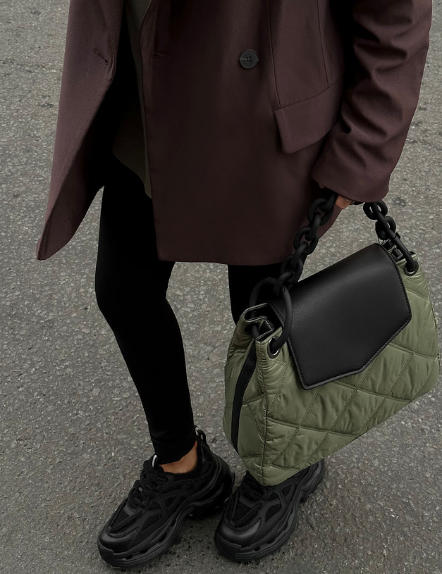 Зеленая женская сумка с цепью MASCOTTE 660-2242-204 | ракурс 3