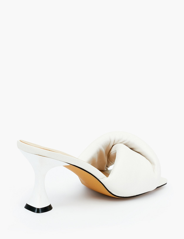 Белые кожаные женские сабо MASCOTTE 11-212091-0501 | ракурс 5