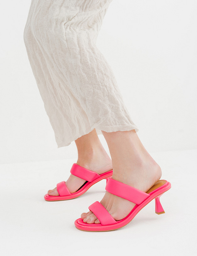 Розовые кожаные женские мюли MASCOTTE 233-4126111-7526M | ракурс 2