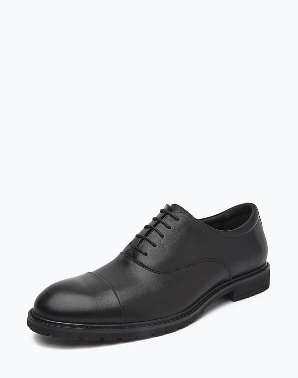 128-023814-3128M Полуботинки мужские нат.кожа/нат.кожа черн, Mascotte