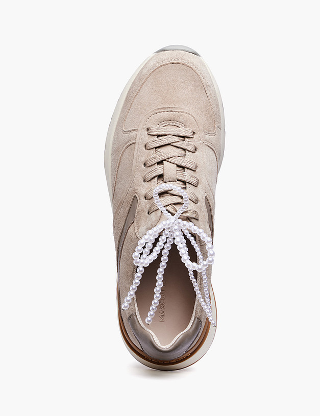 Бежевые женские кроссовки с украшением  MASCOTTE 22-6160127-5610M | ракурс 4