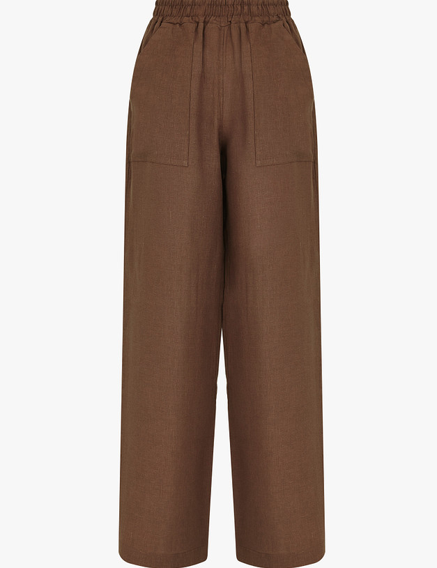 Коричневые женские брюки из льна MASCOTTE 790-4101-2709 | ракурс 9 Коричневые женские брюки из льна MASCOTTE 790-4101-2709 | ракурс 9