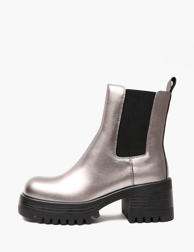 Серебристые женские челси на массивной подошве MASCOTTE 233-421523-0116 | ракурс 3