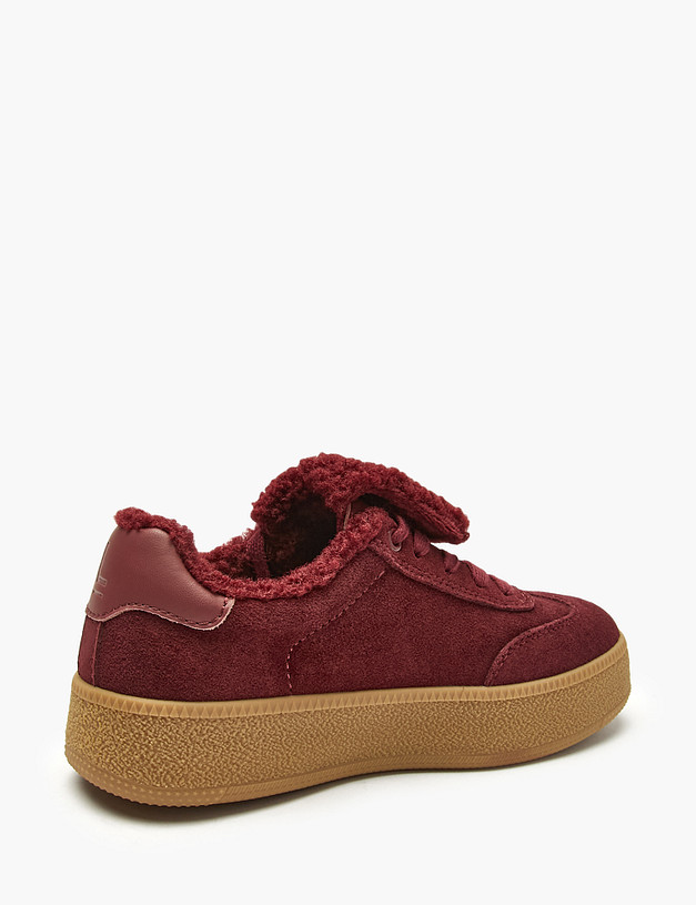 Бордовые женские кеды на меху MASCOTTE 234-525641-0205 | ракурс 5