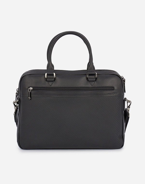 642-1202-602 Сумка мужская кож.спилок/текстиль черн, L, Mascotte