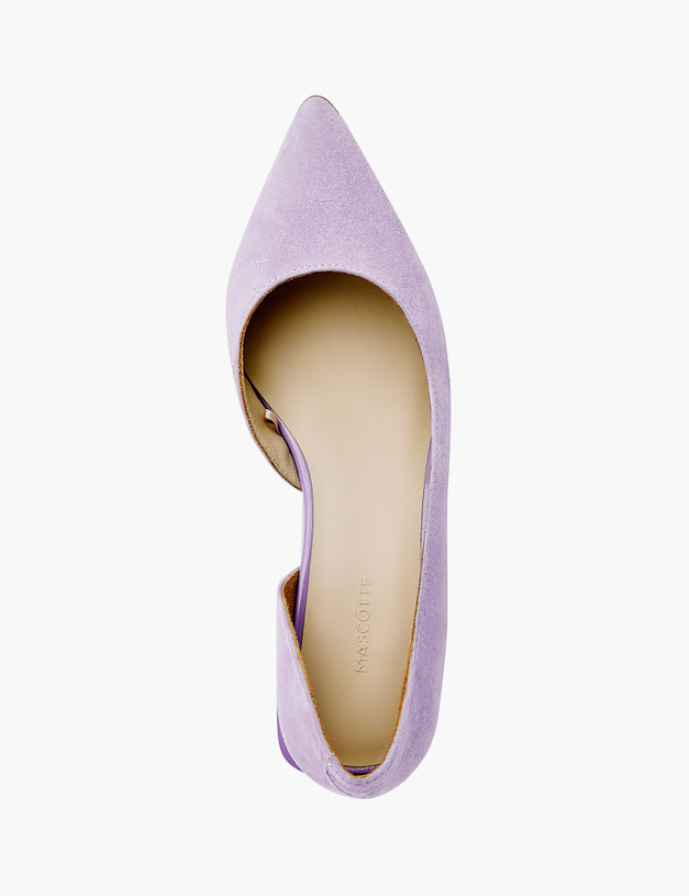 Сиреневые велюровые женские туфли MASCOTTE 126-212611-4617M | ракурс 4