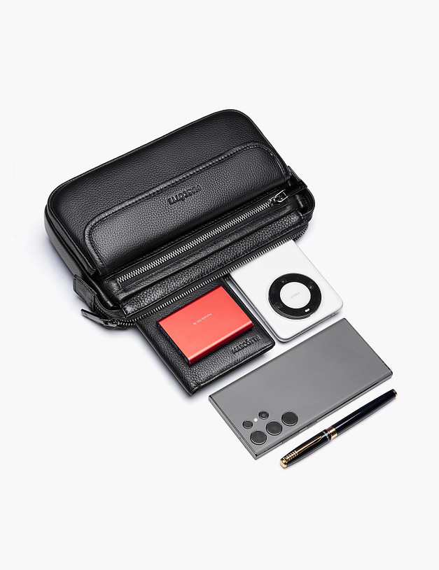 Черная мужская барсетка MASCOTTE 622-5104-102 | ракурс 6