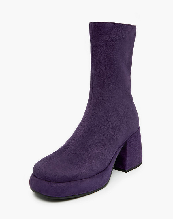 126-320321-0607 Ботинки женские велюр/ворсин-нат.кожа фиол, Mascotte