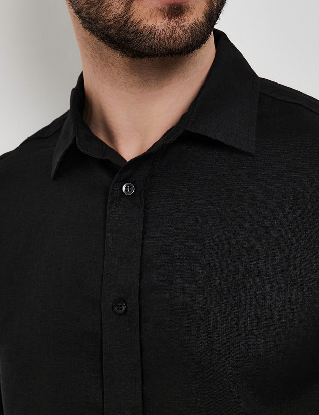 Черная мужская рубашка MASCOTTE 834-6102-2702 | ракурс 4