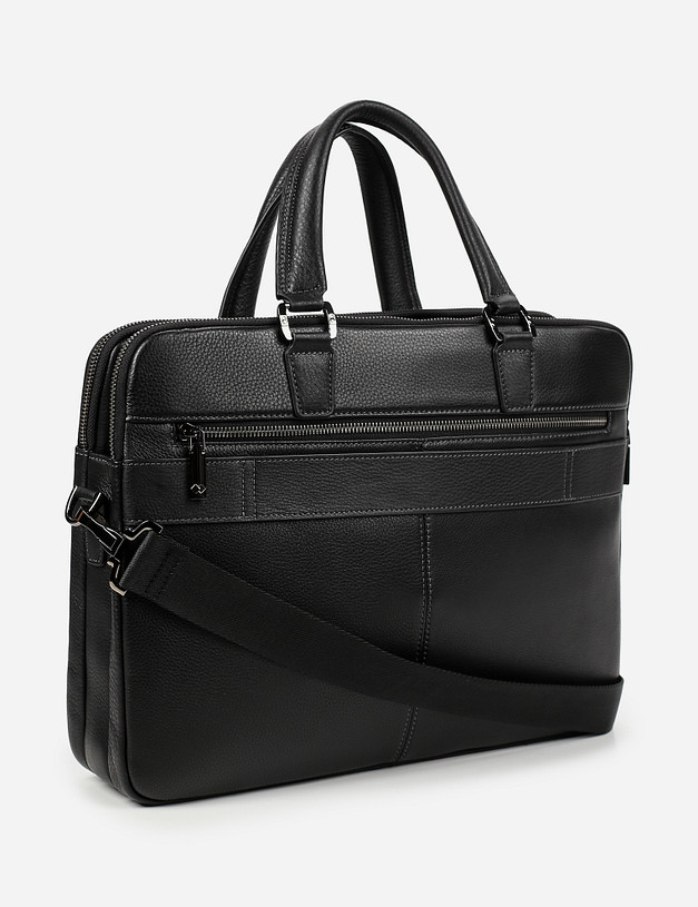 Черный мужской портфель из кожи MASCOTTE 622-1106-102 | ракурс 3