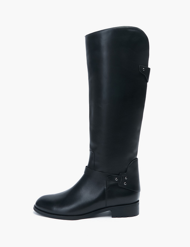 Черные женские сапоги на низком каблуке MASCOTTE 233-2260222-3100M | ракурс 2