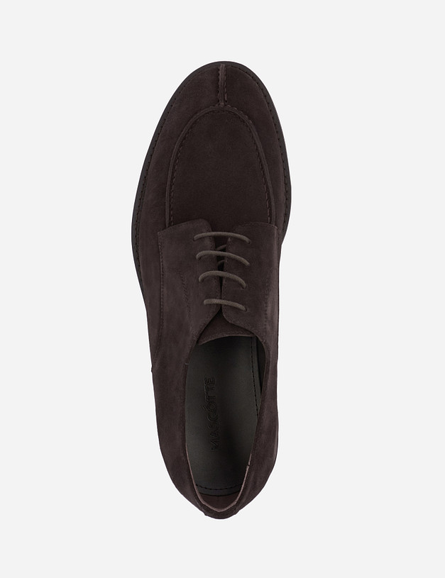 Коричневые мужские дерби из велюра MASCOTTE 128-021512-0209 | ракурс 5