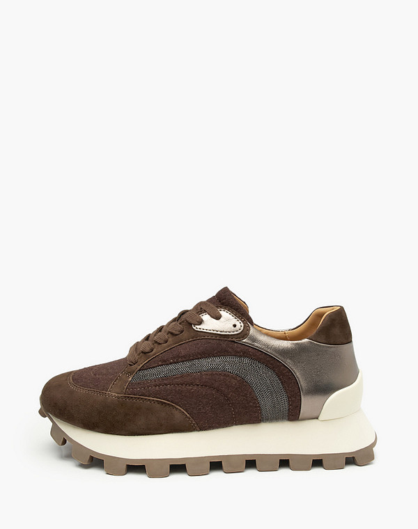 15-520216-4680M Полуботинки для активного отдыха женские текстиль-велюр/нат.кожа корич, Mascotte