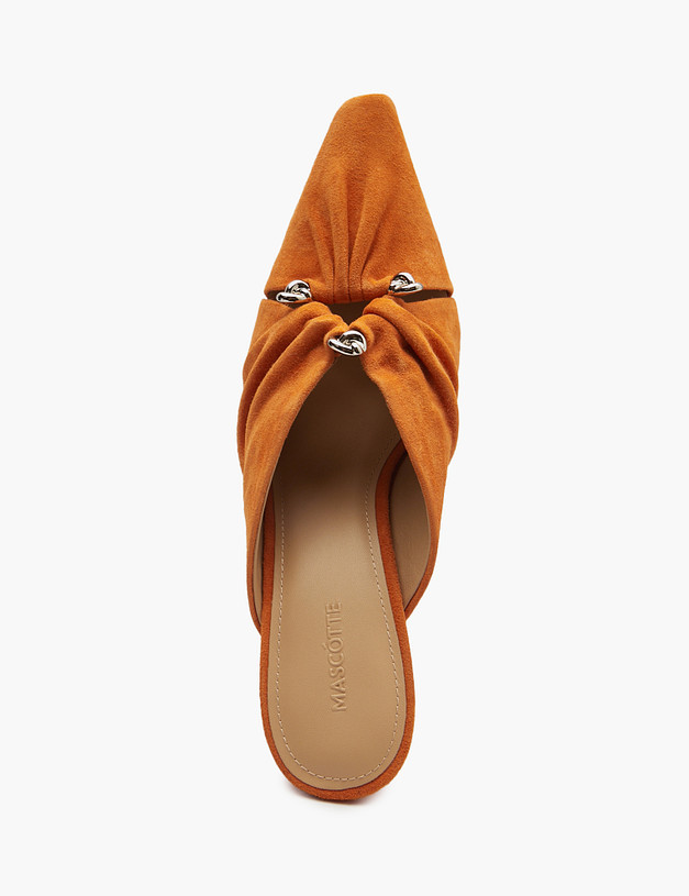 Оранжевые женские мюли на каблуке MASCOTTE 175-5163211-0613 | ракурс 5