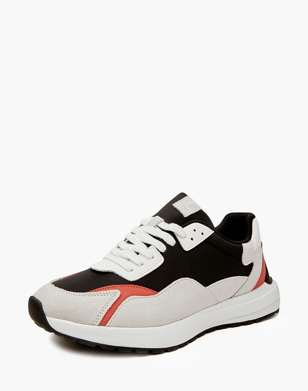 128-417121-0202 Полуботинки для активного отдыха мужские текстиль-спилок/текстиль черн-молочн, Mascotte Lite