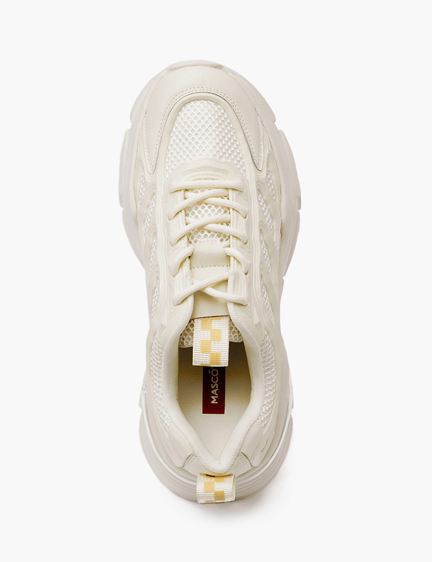 Молочные массивные женские кроссовки MASCOTTE 234-312321-0601 | ракурс 4