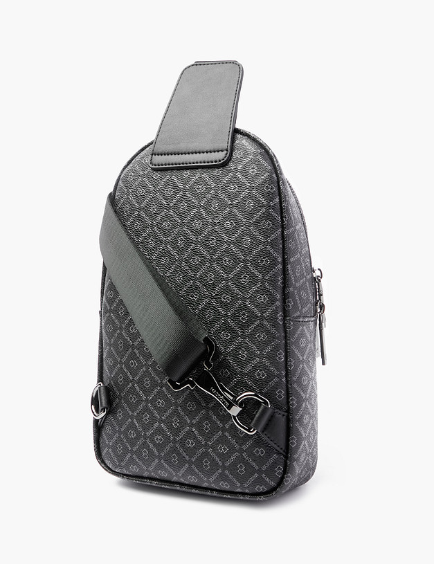 Черная мужская сумка с фирменным принтом MASCOTTE 604-2226-7302 | ракурс 4