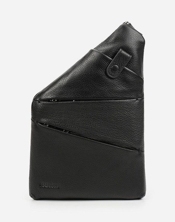 622-1204-102 Сумка мужская нат.кожа/текстиль черн, M, Mascotte