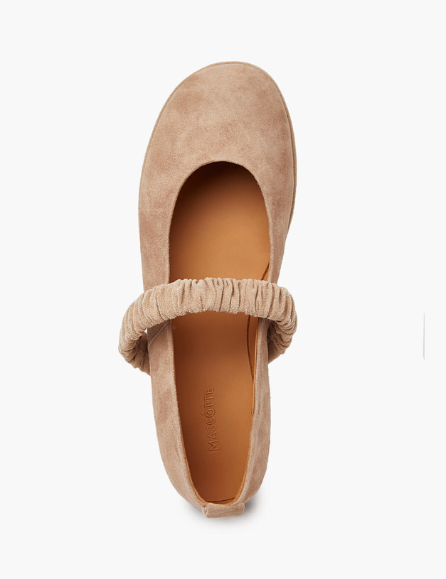 Бежевые женские велюровые балетки MASCOTTE 126-414812-3612M | ракурс 6 Бежевые женские велюровые балетки MASCOTTE 126-414812-3612M | ракурс 6