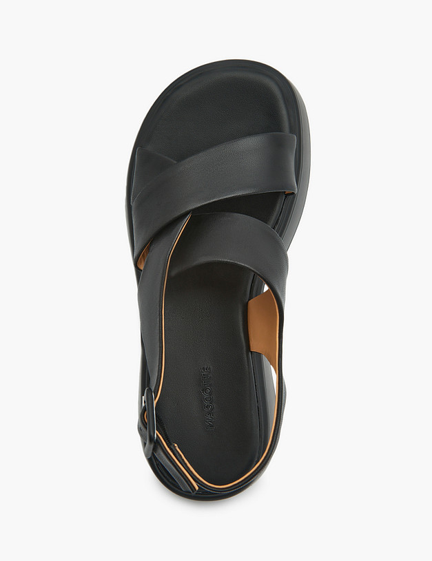 Черные кожаные женские сандалии MASCOTTE 126-311411-3501M | ракурс 4