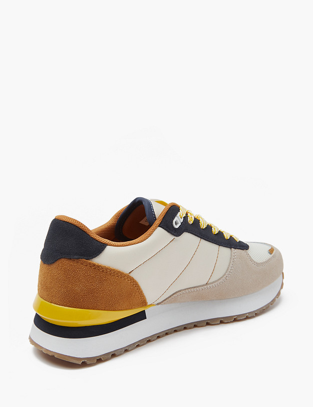 Молочные женские кроссовки с цветными вставками MASCOTTE 189-414121-0201 | ракурс 3