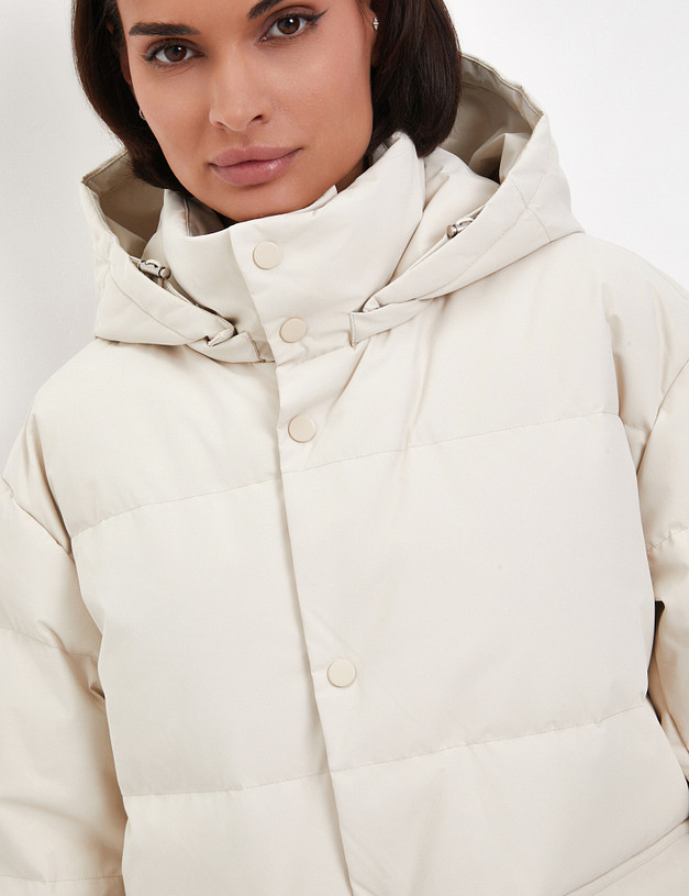 Молочный женский пуховик MASCOTTE 852-4205-2401 | ракурс 5