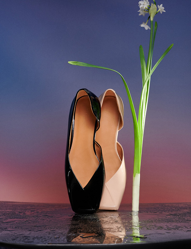 Бежевые женские балетки с квадратным мысом MASCOTTE 126-4121612-3705M | ракурс 1