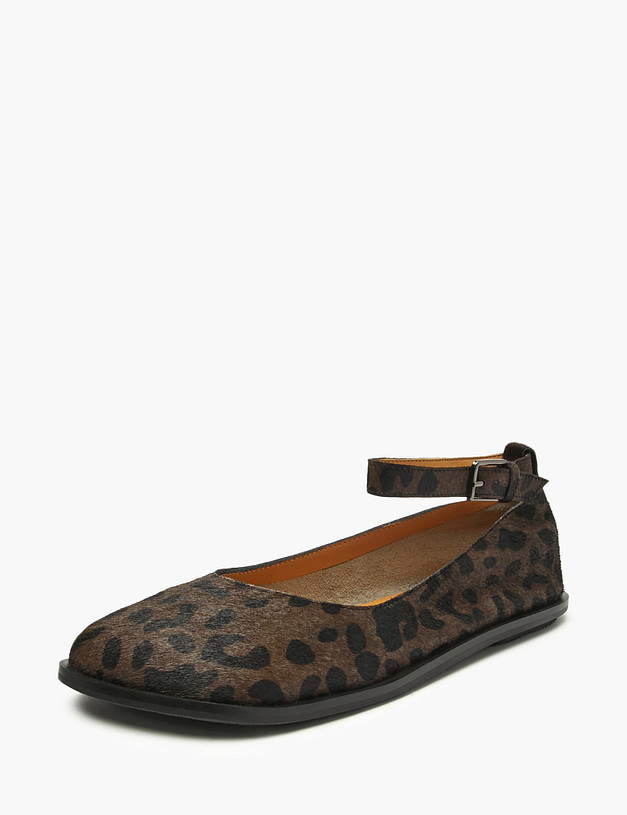 Коричневые женские балетки с леопардовым принтом MASCOTTE 126-521911-0109 | ракурс 2