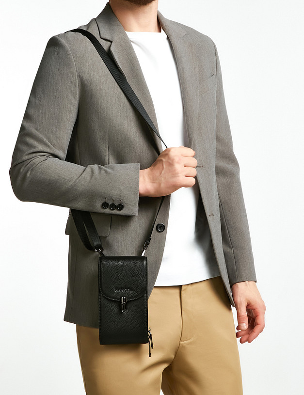 Черная мужская сумка для телефона MASCOTTE 622-2213-102 | ракурс 1
