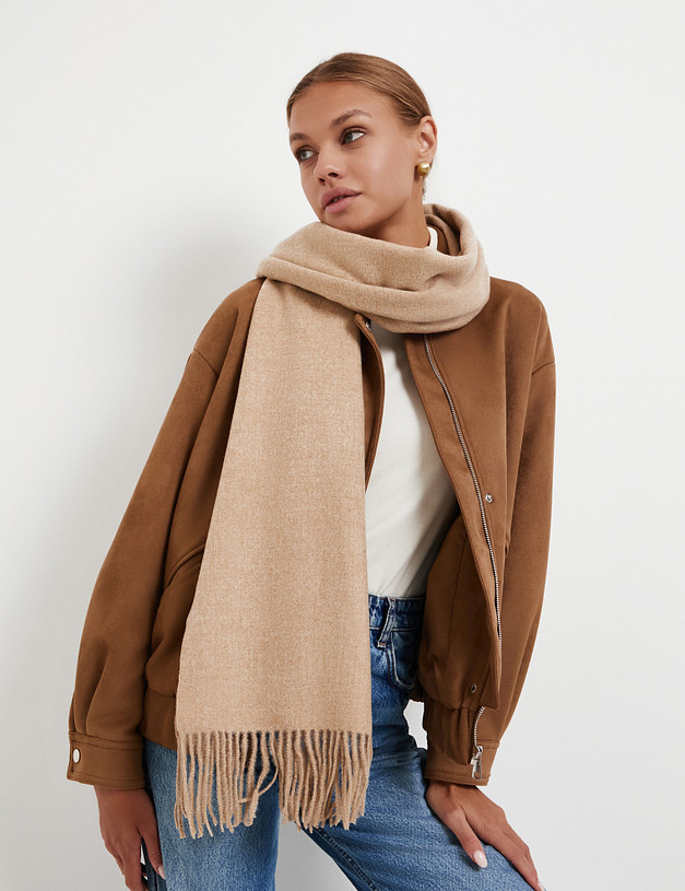 Бежевый женский шарф MASCOTTE 766-5218-2401 | ракурс 1