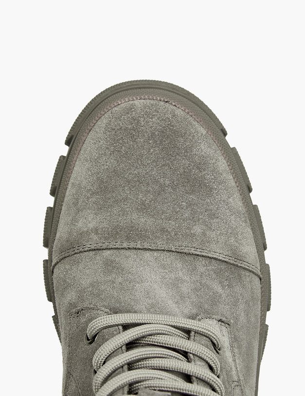 Серые женские зимние ботинки из велюра MASCOTTE 233-122631-0210 | ракурс 4