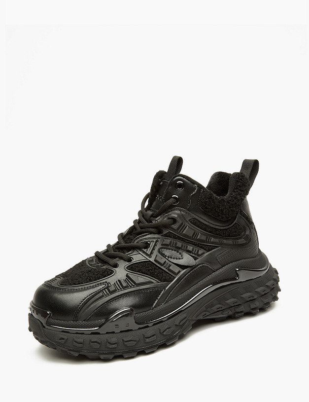 Черные женские утепленные кроссовки MASCOTTE 234-323621-0402 | ракурс 3