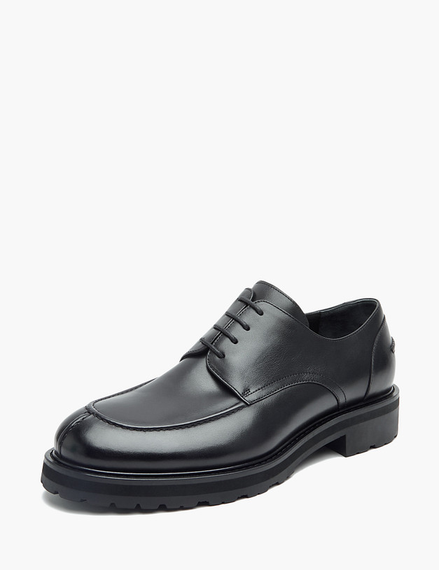 Черные мужские дерби из кожи MASCOTTE 175-322011-0102 | ракурс 2 Черные мужские дерби из кожи MASCOTTE 175-322011-0102 | ракурс 2