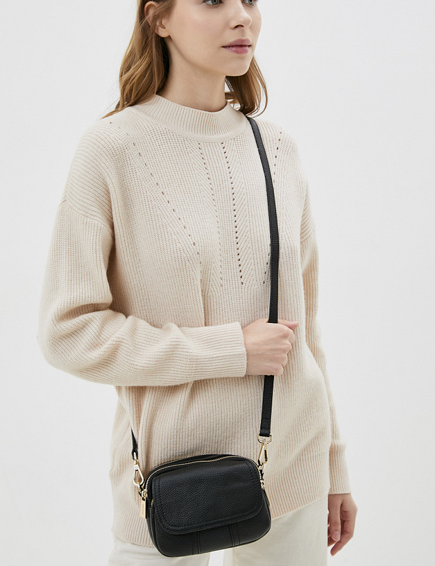 Черная кожаная женская сумка MASCOTTE 669-1209-102 | ракурс 1